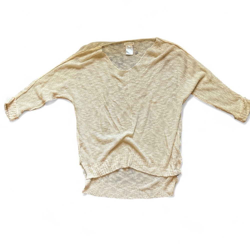 Main Strip Sheer Sweater Blouse